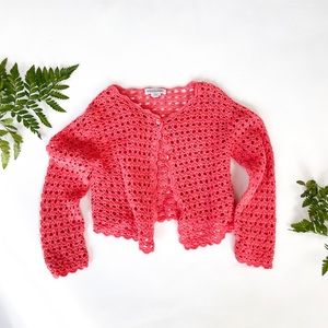 3X Girls Coral Cropped Cardigan